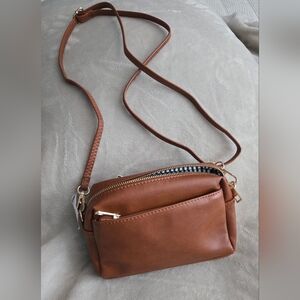 Fashion puzzle brown crossbody purse